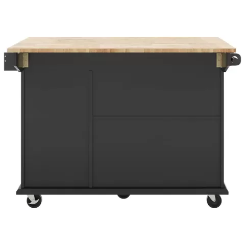 Kitchen Island With Drop Leaf, 53.9 Width Rolling Kitchen Cart On Wheels With Internal Storage Rack And 3 Tier Pull Out Cabinet Organizer, Kitchen Storage Cart With Spice 10