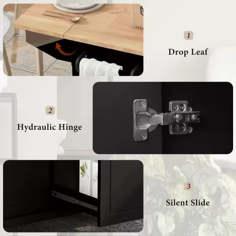 Kitchen Island With Drop Leaf, 53.9 Width Rolling Kitchen Cart On Wheels With Internal Storage Rack And 3 Tier Pull Out Cabinet Organizer, Kitchen Storage Cart With Spice 9