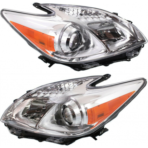 Leavan Headlight Headlamp Lh & Rh Pair Driver & Passenger Set Halogen For 2012 2015 Toyota Prius 5