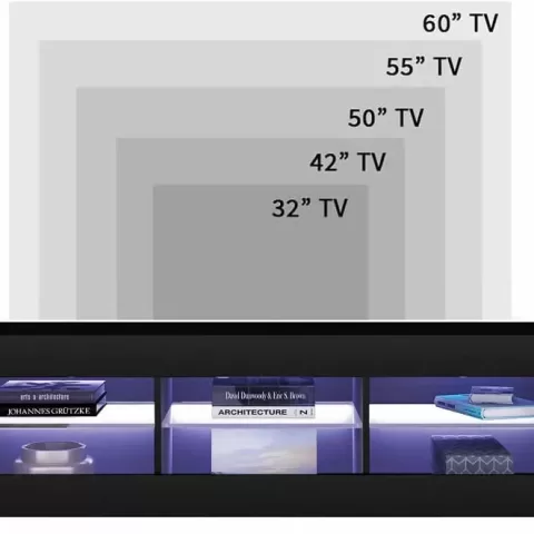 LED TV Stand for Up to 60 Inch TV,Modern High Gloss Entertainment Center with Open Shelf,TV Stand Console Table for Living Room,Bedroom
