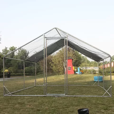 Large Metal Chicken Coop Walk In Poultry Cage Hen Run House Rabbits Habitat Cage Spire Shaped Coop With Waterproof And Anti Ultraviolet Cover (10' L X 13' W X 6.4' H) 1
