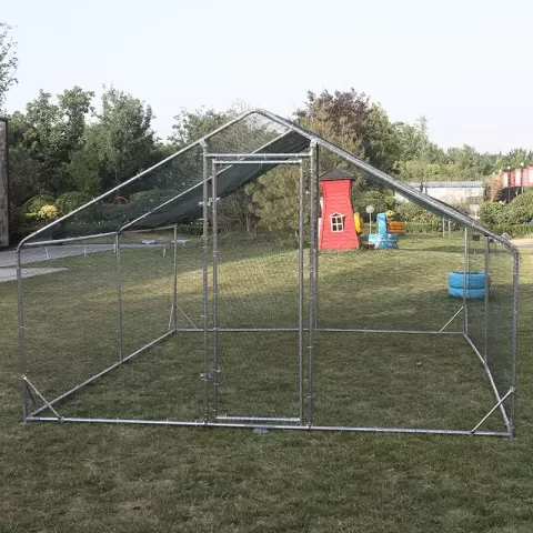 Large Metal Chicken Coop Walk In Poultry Cage Hen Run House Rabbits Habitat Cage Spire Shaped Coop With Waterproof And Anti Ultraviolet Cover (10' L X 13' W X 6.4' H) 14