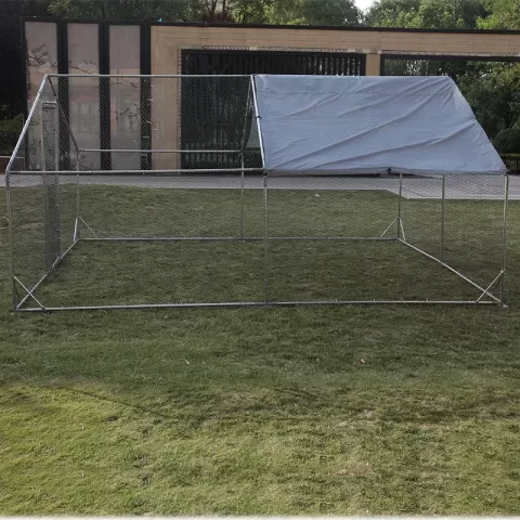 Large Metal Chicken Coop Walk In Poultry Cage Hen Run House Rabbits Habitat Cage Spire Shaped Coop With Waterproof And Anti Ultraviolet Cover (10' L X 13' W X 6.4' H) 2