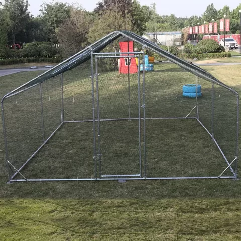 Large Metal Chicken Coop Walk In Poultry Cage Hen Run House Rabbits Habitat Cage Spire Shaped Coop With Waterproof And Anti Ultraviolet Cover (10' L X 13' W X 6.4' H) 5
