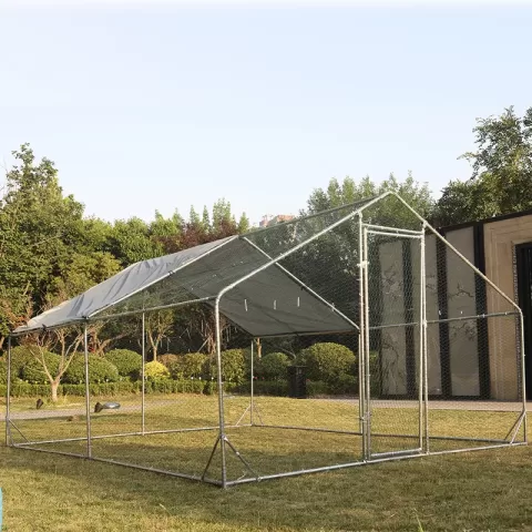 Large Metal Chicken Coop Walk In Poultry Cage Hen Run House Rabbits Habitat Cage Spire Shaped Coop With Waterproof And Anti Ultraviolet Cover (10' L X 13' W X 6.4' H) 6