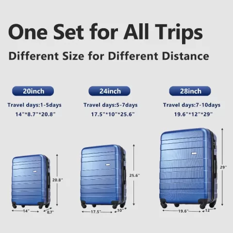 Luggage Sets New Model Expandable Abs Hardshell 3pcs Clearance Luggage Hardside Lightweight Durable Suitcase Sets Spinner Wheels Suitcase With Tsa Lock 20''24''28'' 10