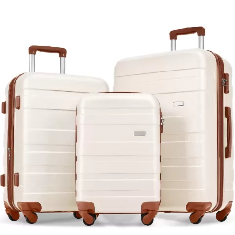 Luggage Sets New Model Expandable Abs Hardshell 3pcs Clearance Luggage Hardside Lightweight Durable Suitcase Sets Spinner Wheels Suitcase With Tsa Lock 20''24''28'' 2