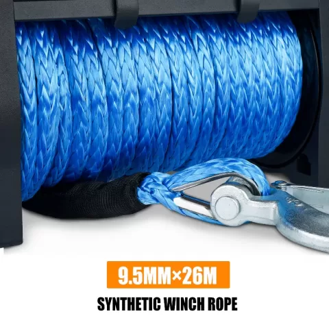 Mn Electric Winch 12v 12000lbs Synthetic Rope Jeep Towing Truck Off Road 4wd 1