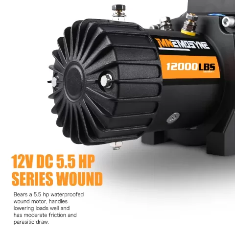 Mn Electric Winch 12v 12000lbs Synthetic Rope Jeep Towing Truck Off Road 4wd 3