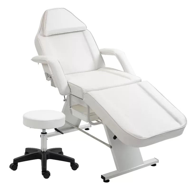 Massage Salon Tattoo Chair With Two Trays Esthetician Bed With Hydraulic Stool,multi Purpose 3 Section Facial Bed Table, Adjustable Beauty Barber Spa Beauty Equipment 5