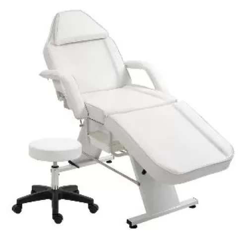 Massage Salon Tattoo Chair with Two Trays Esthetician Bed with Hydraulic Stool,Multi-Purpose 3-Section Facial Bed Table, Adjustable Beauty Barber