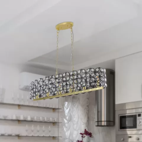 Modern Champagne Gold Oval Crystal Ceiling Chandelier Luxury Home Decor Light Fixture 2