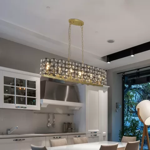Modern Champagne Gold Oval Crystal Ceiling Chandelier Luxury Home Decor Light Fixture 4