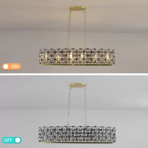Modern Champagne Gold Oval Crystal Ceiling Chandelier Luxury Home Decor Light Fixture 5
