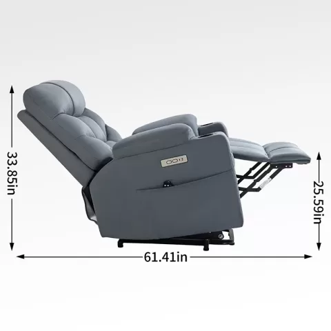 Okin Motor Up To 350 Lbs Power Lift Recliner Chair, Heavy Duty Motion Mechanism With 8 Point Vibration Massage And Lumbar Heating, Cup Holders, Usb And Type C Ports, Removable Cushions 16
