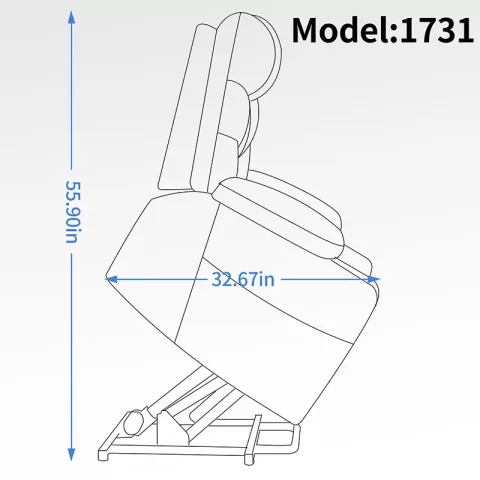 Okin Motor Up To 350 Lbs Power Lift Recliner Chair, Heavy Duty Motion Mechanism With 8 Point Vibration Massage And Lumbar Heating, Cup Holders, Usb And Type C Ports, Removable Cushions 18
