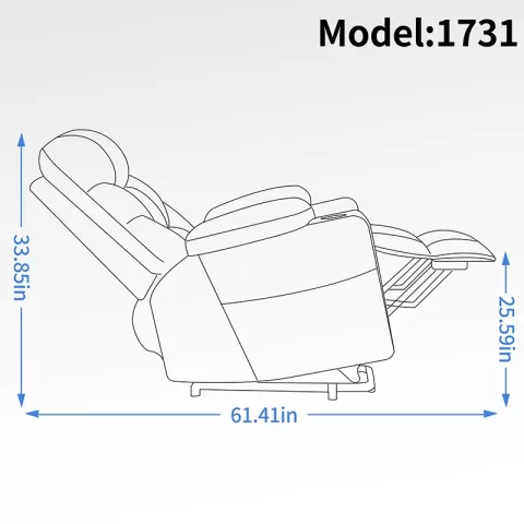 Okin Motor Up To 350 Lbs Power Lift Recliner Chair, Heavy Duty Motion Mechanism With 8 Point Vibration Massage And Lumbar Heating, Cup Holders, Usb And Type C Ports, Removable Cushions 5