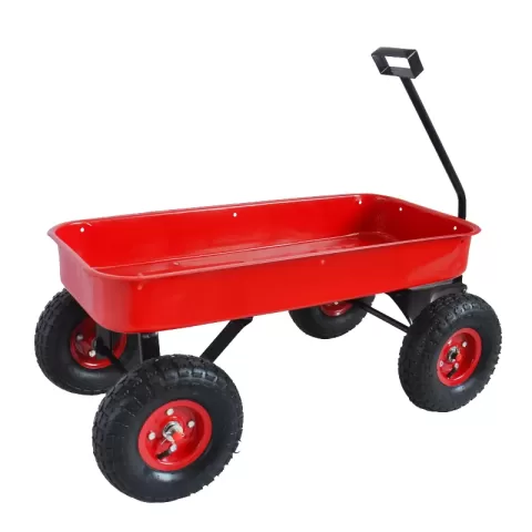 Outdoor Wagon All Terrain Pulling Wwood Railing Air Tires Children Kid Garden 10