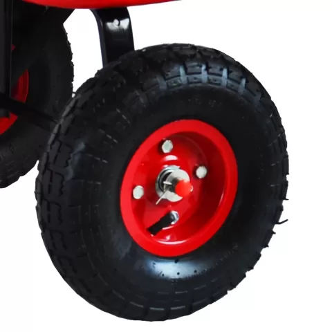 Outdoor Wagon All Terrain Pulling Wwood Railing Air Tires Children Kid Garden 11