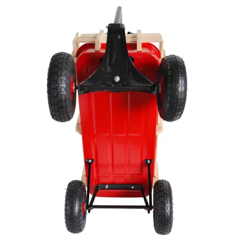 Outdoor Wagon All Terrain Pulling Wwood Railing Air Tires Children Kid Garden 12
