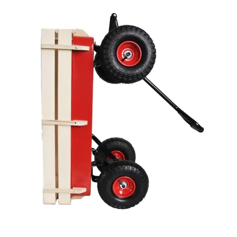 Outdoor Wagon All Terrain Pulling Wwood Railing Air Tires Children Kid Garden 13