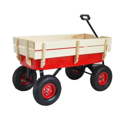Outdoor Wagon All Terrain Pulling Wwood Railing Air Tires Children Kid Garden 2
