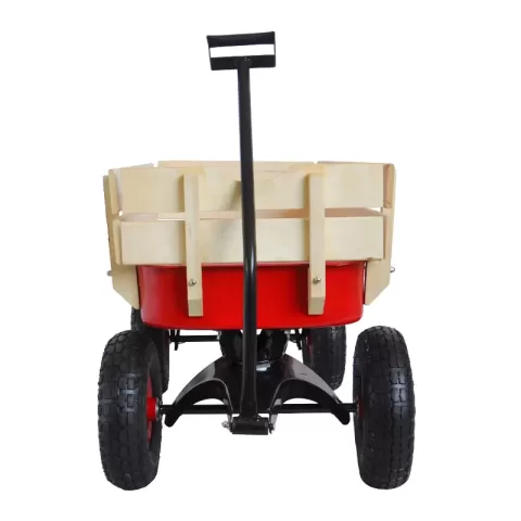Outdoor Wagon All Terrain Pulling Wwood Railing Air Tires Children Kid Garden 3