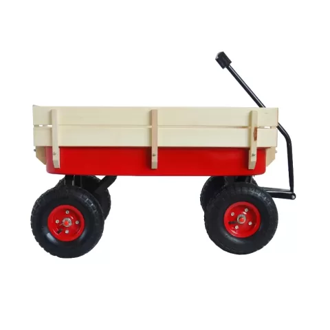 Outdoor Wagon All Terrain Pulling Wwood Railing Air Tires Children Kid Garden 6