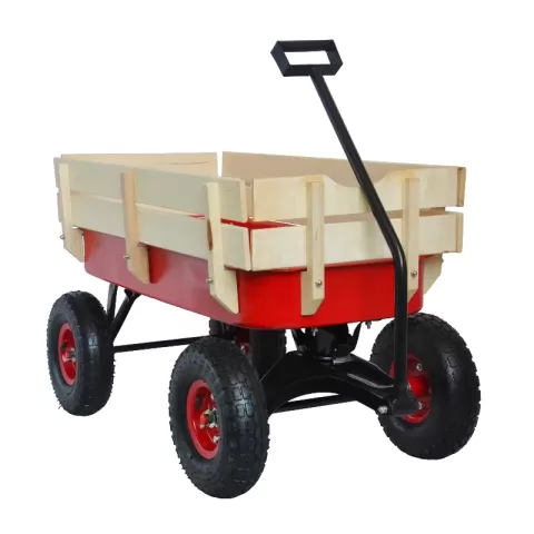 Outdoor Wagon All Terrain Pulling Wwood Railing Air Tires Children Kid Garden 7