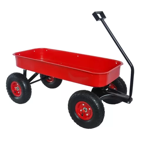 Outdoor Wagon All Terrain Pulling Wwood Railing Air Tires Children Kid Garden 9