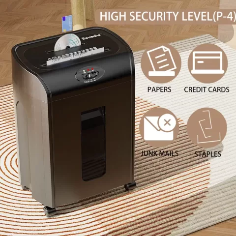 Paper Shredder Heavy Duty Micro Cut Low Working Noise High Security P5 Office Home Use Office Equipment Manufacture 7