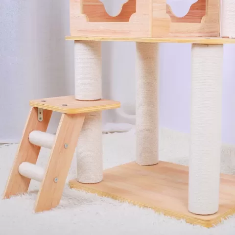 Purrscape Elegance Deluxe Wooden Cat Tower 1