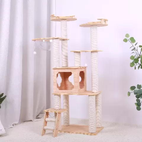 Purrscape Elegance Deluxe Wooden Cat Tower 10