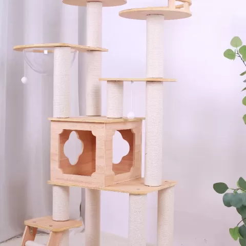 Purrscape Elegance Deluxe Wooden Cat Tower 11