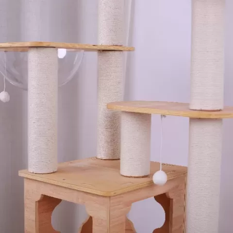Purrscape Elegance Deluxe Wooden Cat Tower 17