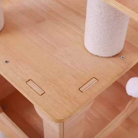 Purrscape Elegance Deluxe Wooden Cat Tower 18