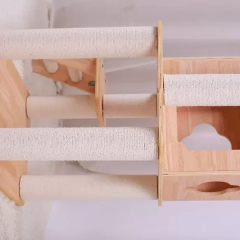 Purrscape Elegance Deluxe Wooden Cat Tower 22