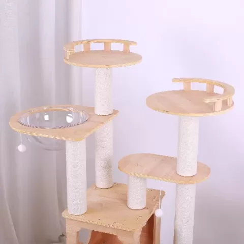 Purrscape Elegance Deluxe Wooden Cat Tower 26