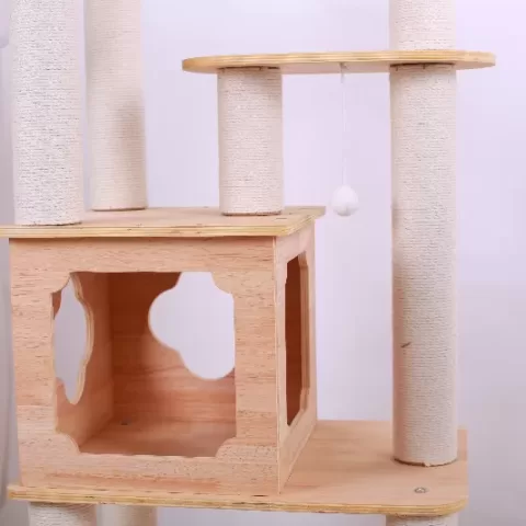 Purrscape Elegance Deluxe Wooden Cat Tower 27