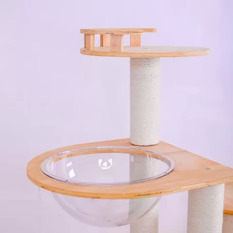 Purrscape Elegance Deluxe Wooden Cat Tower 32