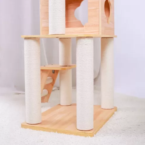 Purrscape Elegance Deluxe Wooden Cat Tower 36