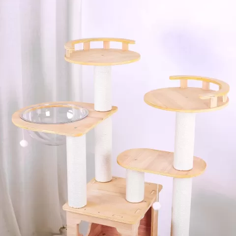 Purrscape Elegance Deluxe Wooden Cat Tower 38