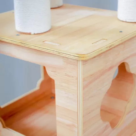 Purrscape Elegance Deluxe Wooden Cat Tower 7