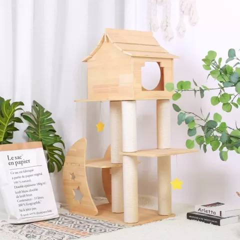 Purrscape Elegance Deluxe Wooden Cat Tower 8
