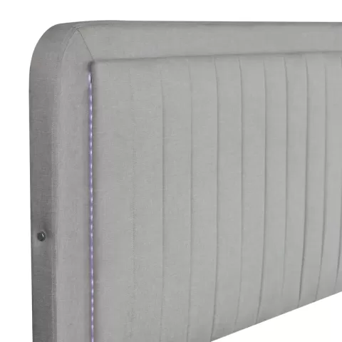 Queen Size Upholstered Bed With Adjustable Height Mattress 10 To 14 Inches Led Design With Footboard Drawers Storage No Box Spring Required Beige 7