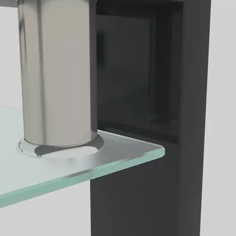 Rectangle Black Glass Coffee Table, Clear Coffee Table, Modern Side Center Tables For Living Room, Living Room Furniture 4