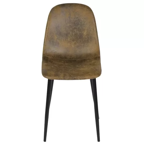 Set Of 4 Scandinavian Velvet Chairs Suede Brown 12