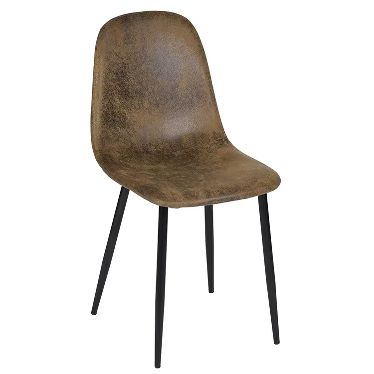 Set Of 4 Scandinavian Velvet Chairs Suede Brown 15
