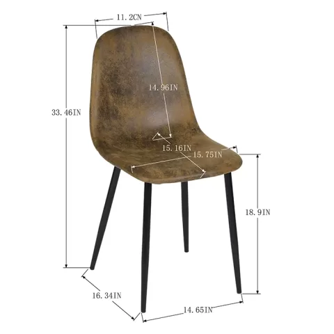Set Of 4 Scandinavian Velvet Chairs Suede Brown 17