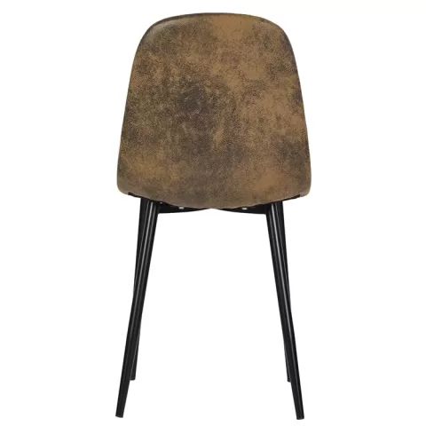 Set Of 4 Scandinavian Velvet Chairs Suede Brown 3